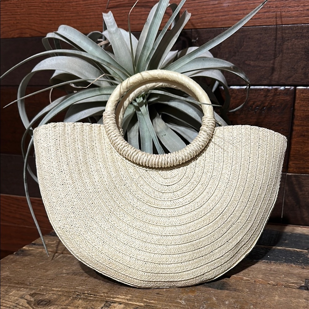 No Brand Tag Elegant Cream Woven Mini Handbag